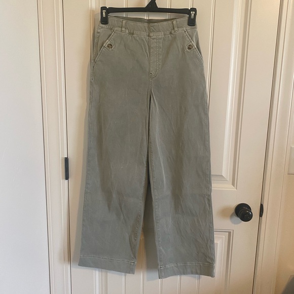 SPANX Light Green Wide Leg Cropped Utility Pants - Picture 7 of 11